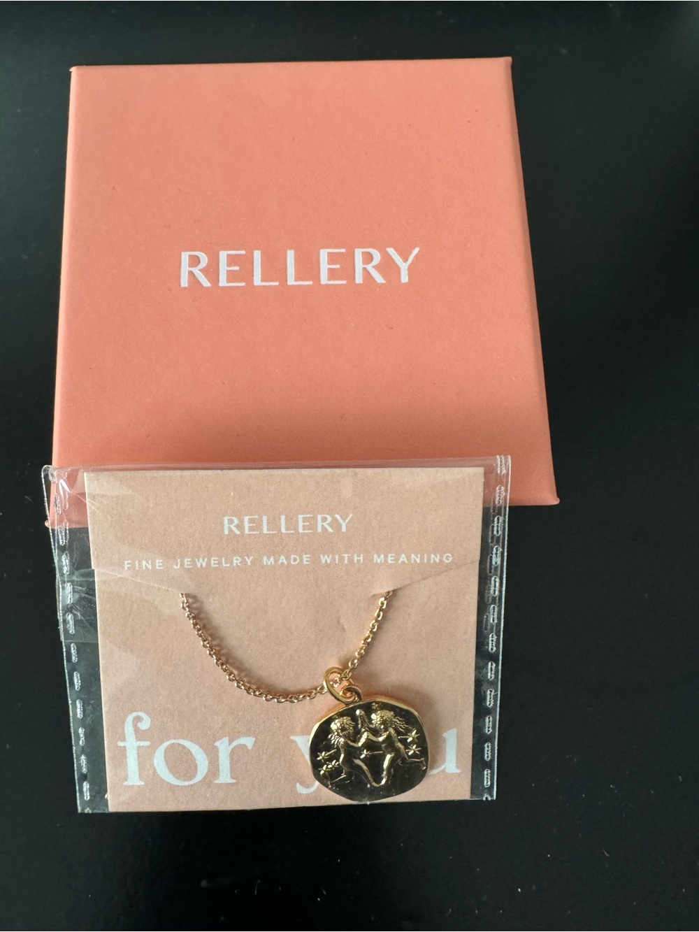 RELLERY Gold Zodiac GEMINI Pendant Necklace - Gold *NWT*